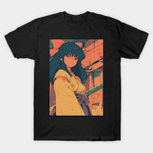 Samurai Retro 90s Anime Girl T-Shirt